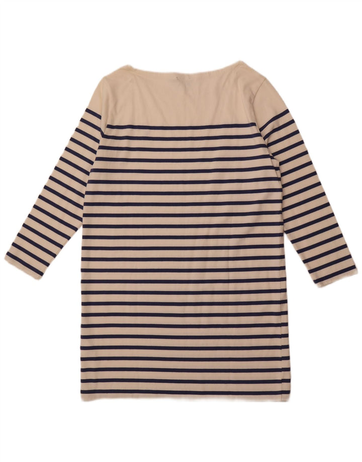 Vestido camiseta feminino de manga comprida POLO RALPH LAUREN Reino Unido 18 XL listrado branco