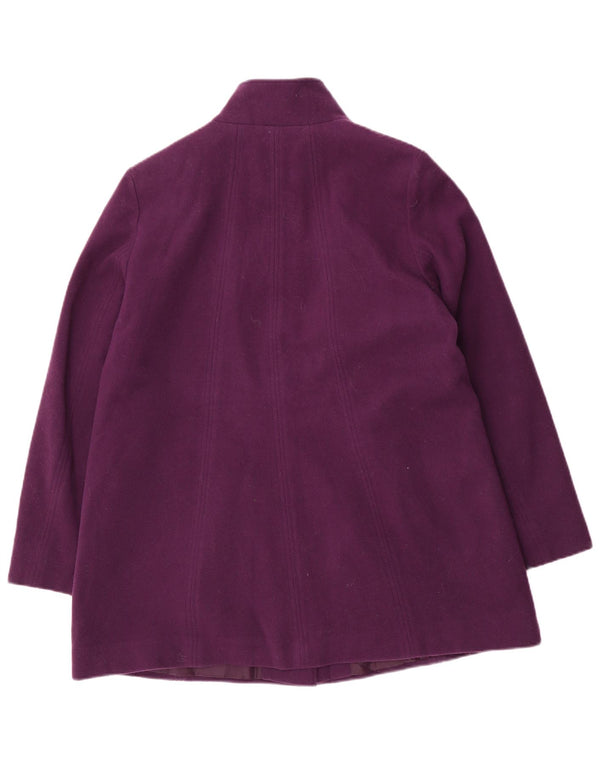 Marks & Spencer Womens Overcoat UK 14 Large Purple Wool