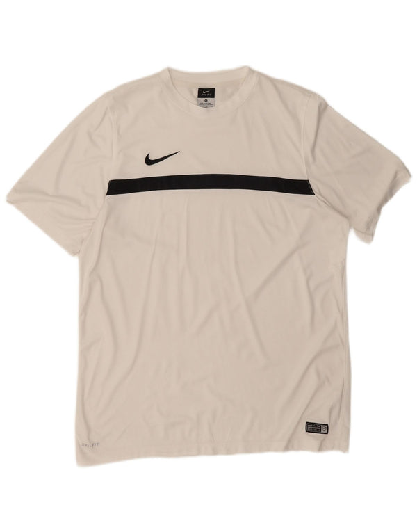 Camiseta masculina Nike Dri Fit Top XL branca colorblock poliéster