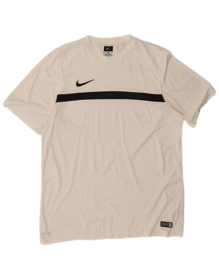 Camiseta masculina Nike Dri Fit Top XL branca colorblock poliéster
