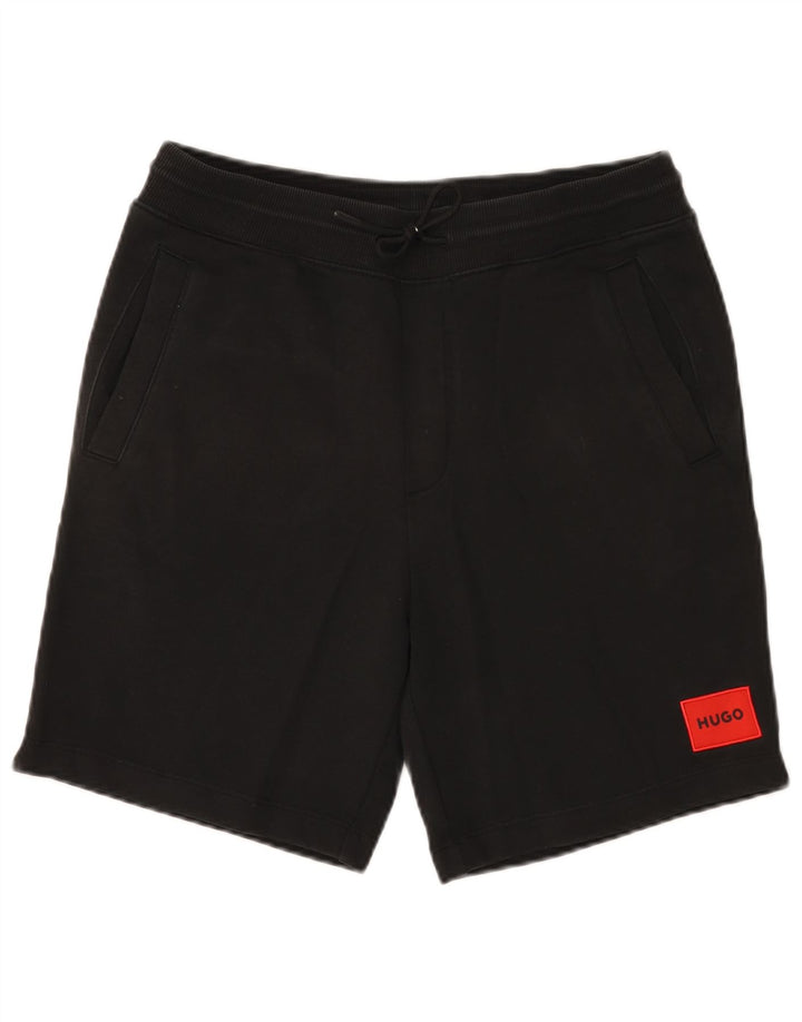 Hugo Boss Mens Sport Shorts Médio Algodão Preto