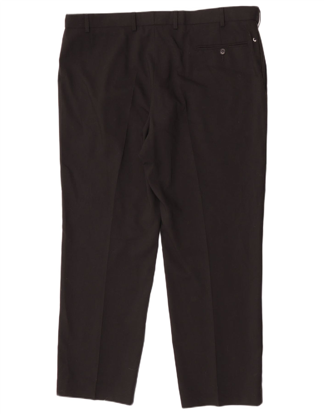 Calça masculina de ajuste regular Marks & Spencer W40 L29 lã preta