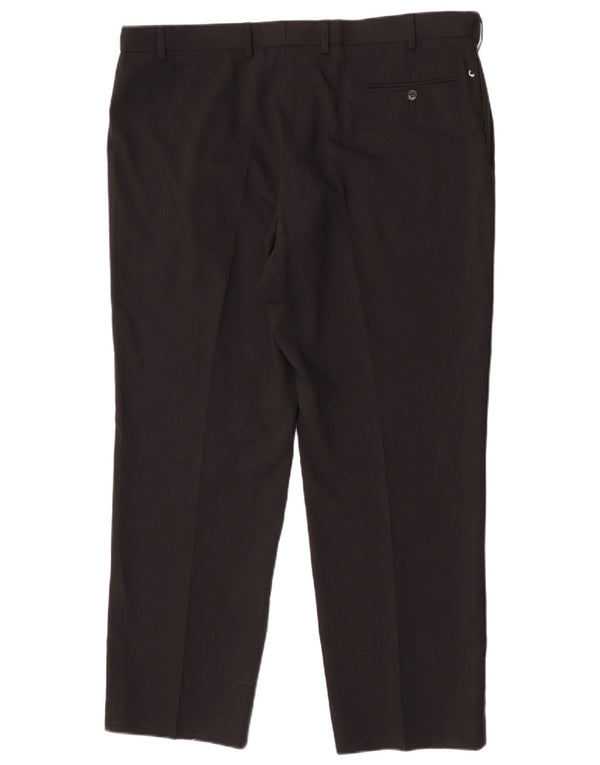 Calça masculina de ajuste regular Marks & Spencer W40 L29 lã preta