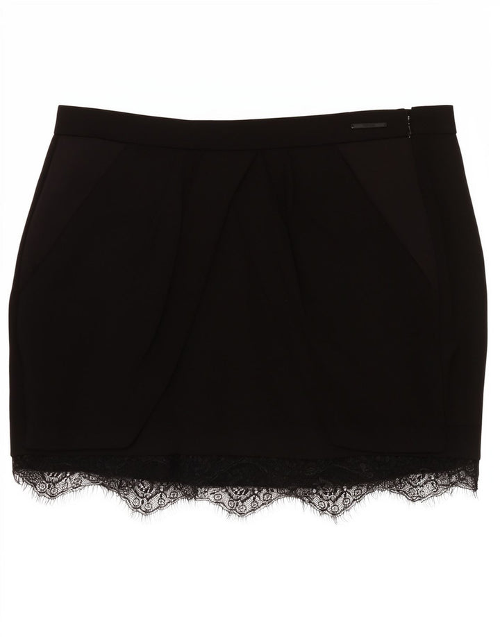 Mini saia feminina Guess cintura baixa W29 médio preto Lyocell