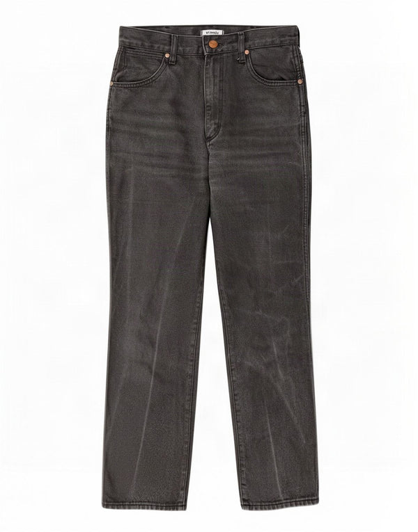 Wrangler feminino Wild West Straight Jeans W28 L27 algodão cinza