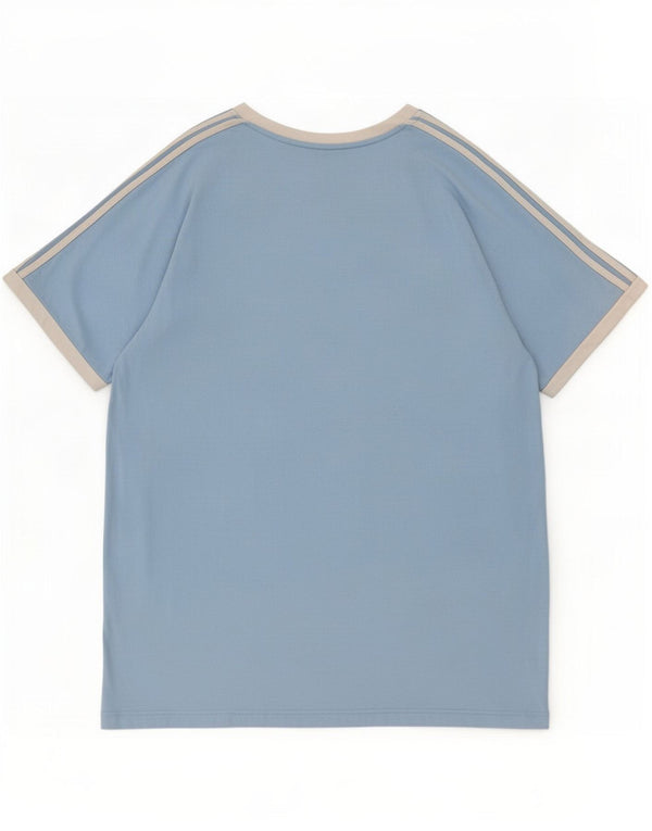 Adidas Mens Camiseta Top XL Azul Algodão
