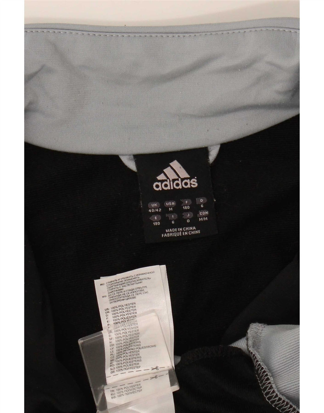 Adidas Mens Tracksuit Top Jacket UK 40/42 Cinza Médio Colourblock Poliéster
