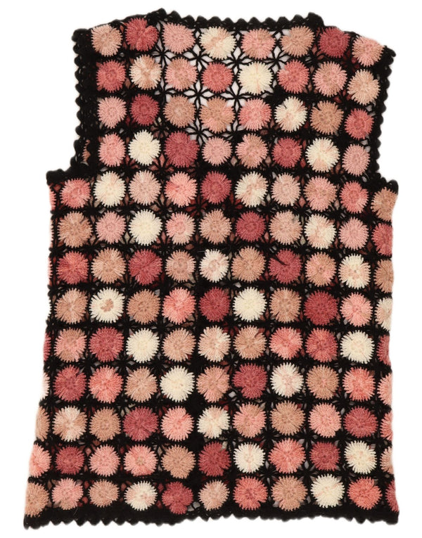 Top Cardigan de Crochê Sem Mangas Feminino UK 14 Grande