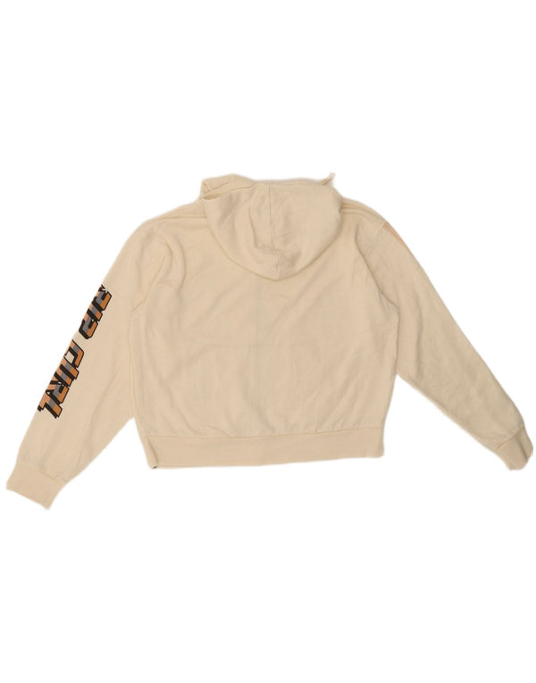 Suéter feminino Rip Curl com capuz e zíper grande gráfico UK 6 XS off white