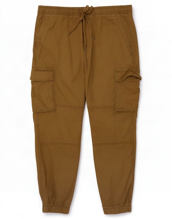 Calça cargo masculina Gap Joggers grande W34 L28 cáqui xadrez algodão