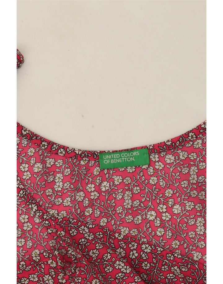 Benetton Cami Top Feminino UK 12 Médio Vermelho Floral