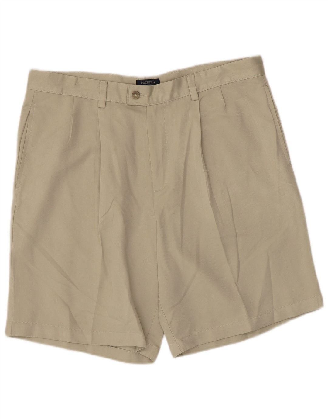 Dockers Mens Pegged Chino Shorts W36 Grande Poliéster Bege