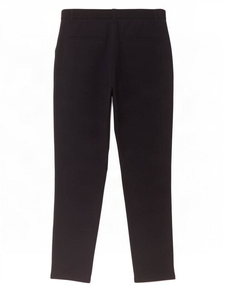 Zara Calça feminina reta de terno médio W30 L30 azul marinho poliéster