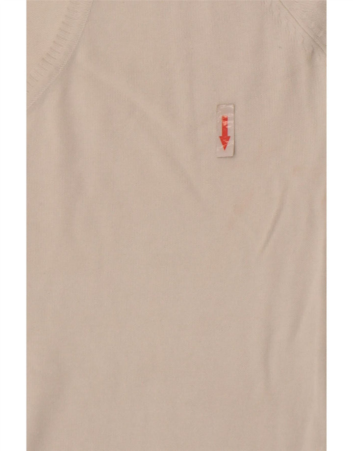 Suéter cardigã feminino Zara UK 12 algodão branco médio