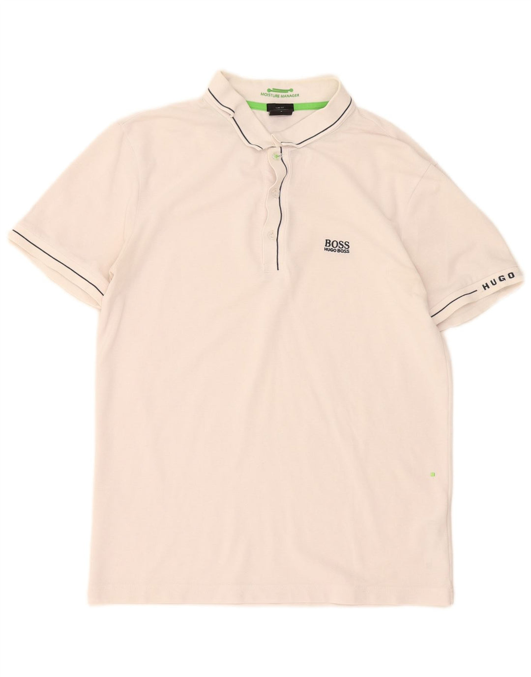 Camisa polo masculina Hugo Boss pequena algodão branco