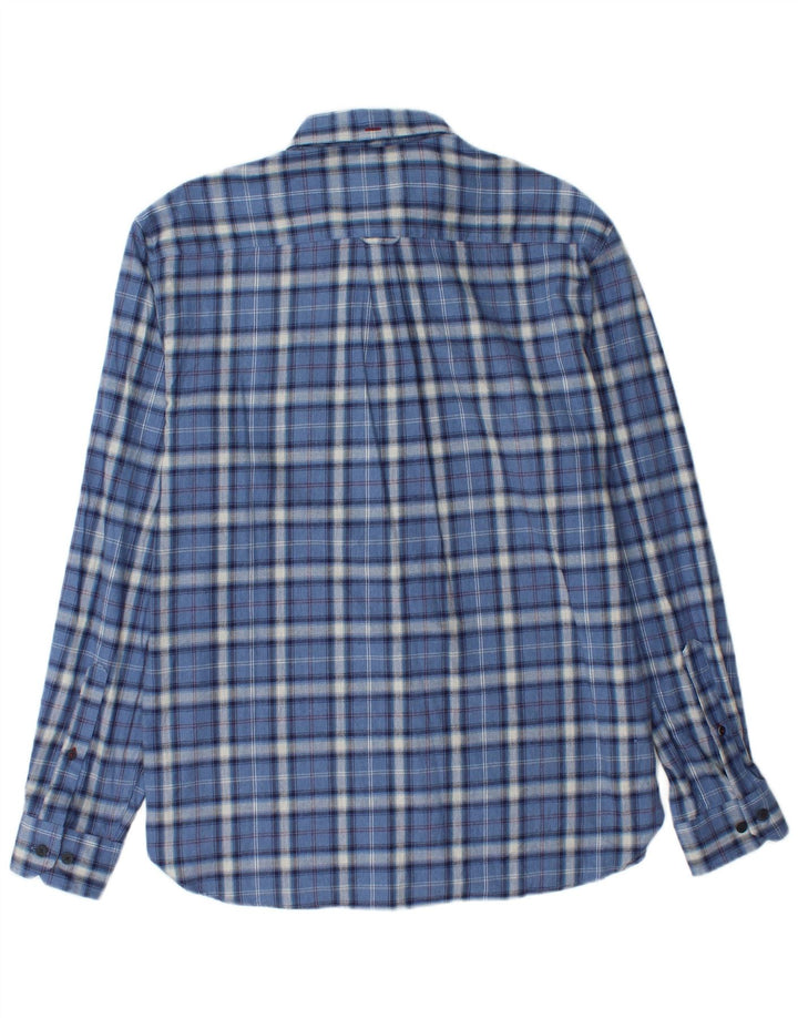 Camisa masculina de flanela MARKS & SPENCER Blue Harbor xadrez azul médio