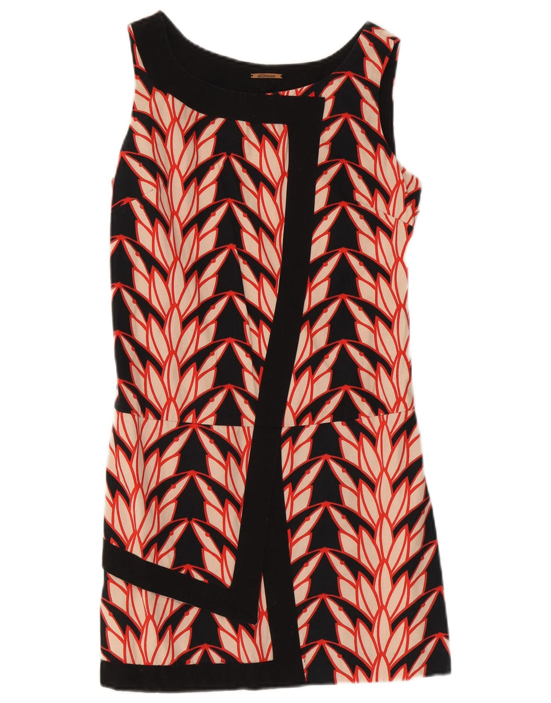 Vestido feminino SKUNKFUNK sem mangas UK 12 médio preto floral
