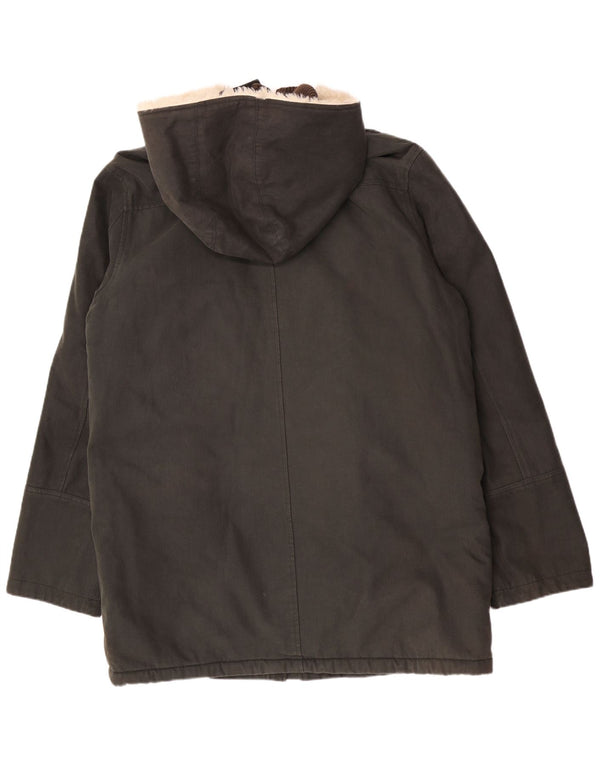 Jaqueta Parka Monsoon Masculina com Capuz Regular Fit Reino Unido 42 XL Algodão Cáqui