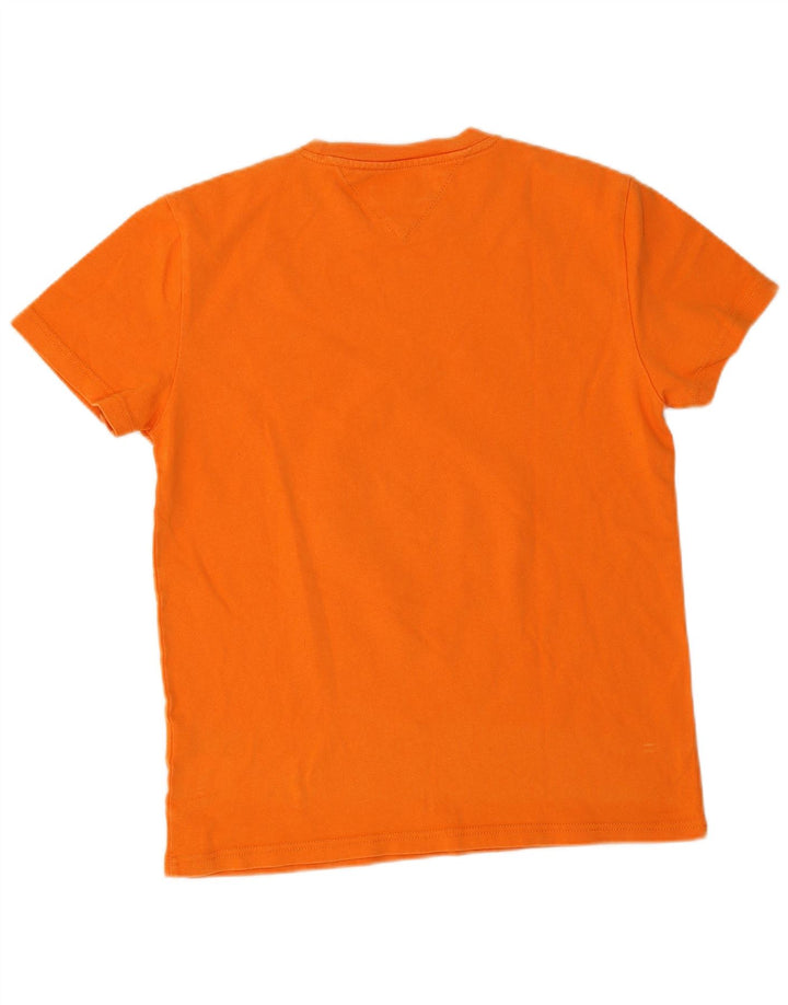 Camiseta masculina Tommy Hilfiger top pequeno algodão laranja