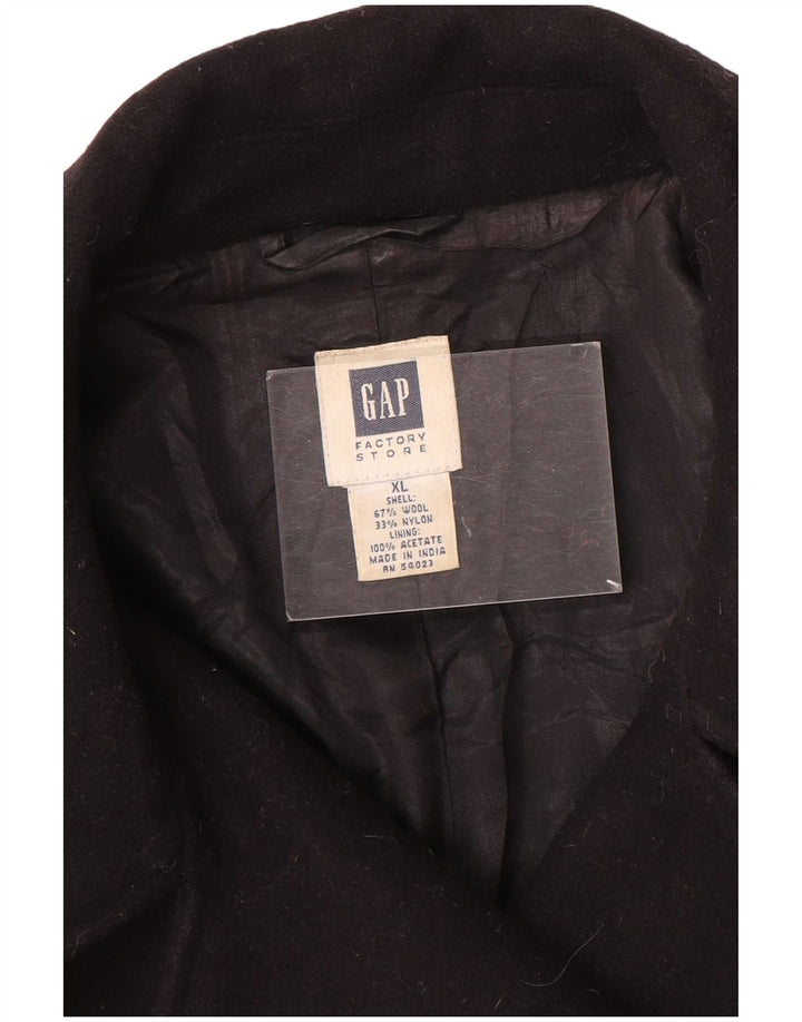 Gap Womens Pea Coat UK 18 XL Lã Preta