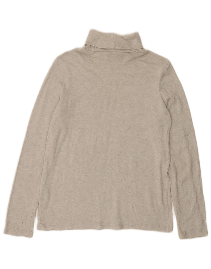 Top feminino Zara manga comprida UK 14 grande viscose manchada cinza