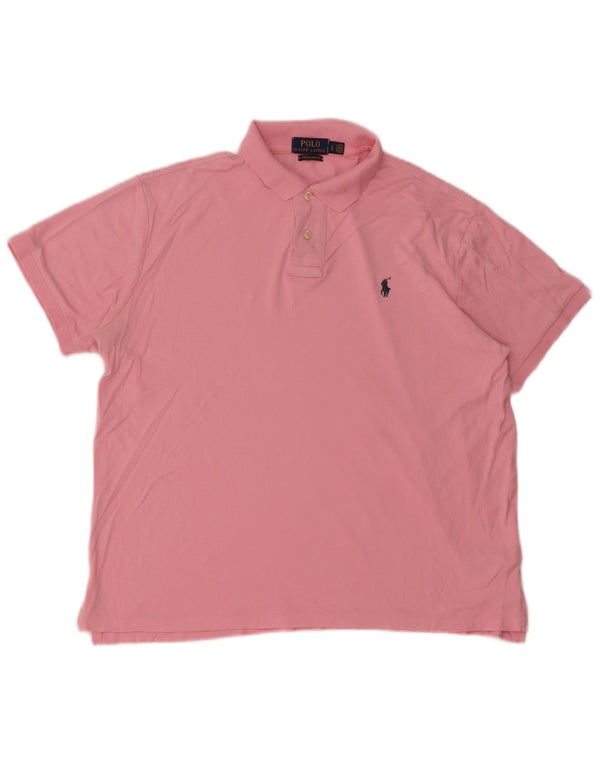 Polo Ralph Lauren Mens Custom Slim Fit Camisa Polo Grande Rosa