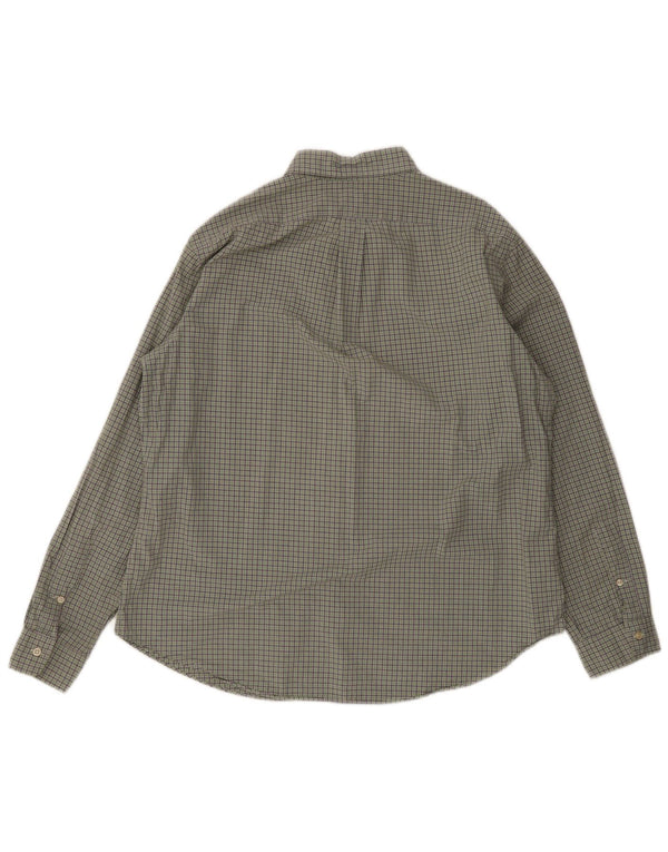 Ralph Lauren Camisa masculina de ajuste personalizado XL algodão xadrez verde