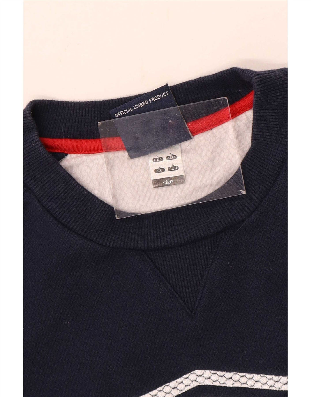 Suéter gráfico masculino Umbro grande bloco colorido azul marinho