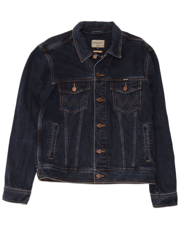 Jaqueta jeans masculina Wrangler casual fit Reino Unido 38 algodão azul marinho médio