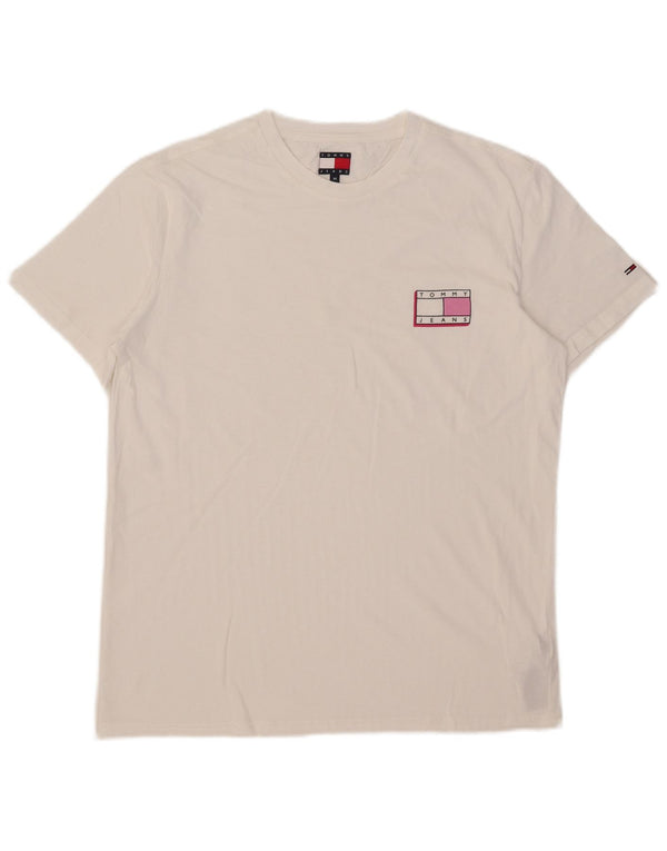 Camiseta masculina Tommy Hilfiger Top médio algodão branco