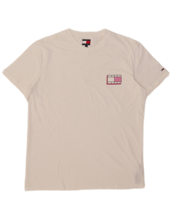 Camiseta masculina Tommy Hilfiger Top médio algodão branco