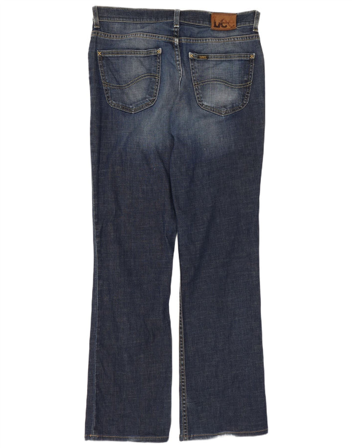 LEE Masculino REED Straight Jeans W34 L31 Azul Marinho Algodão