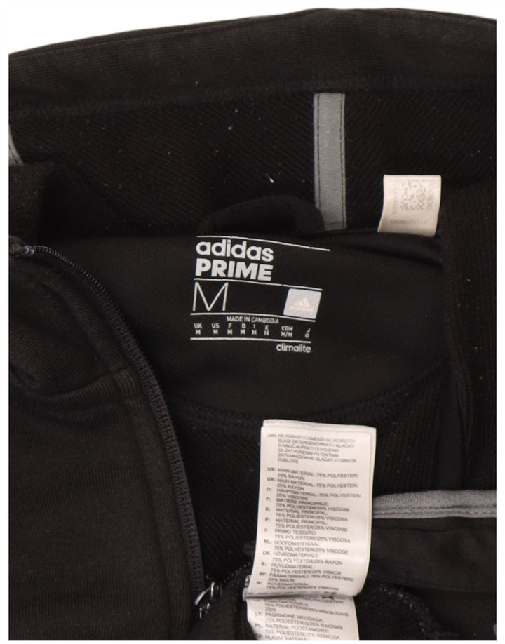 Suéter masculino Adidas Climalite Graphic Zip com capuz médio preto poliéster