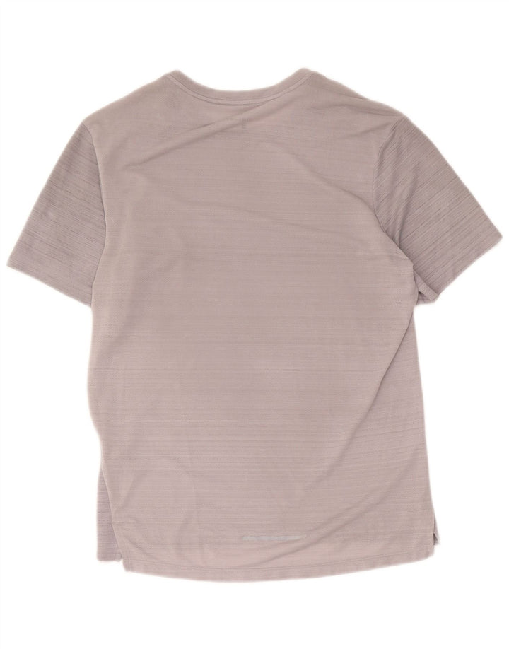 Camiseta masculina Nike Dri Fit Top pequena cinza manchada de poliéster