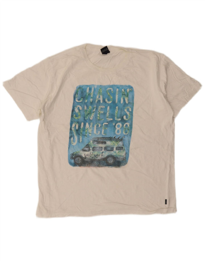 Camiseta masculina gráfica Saltrock Top médio algodão branco