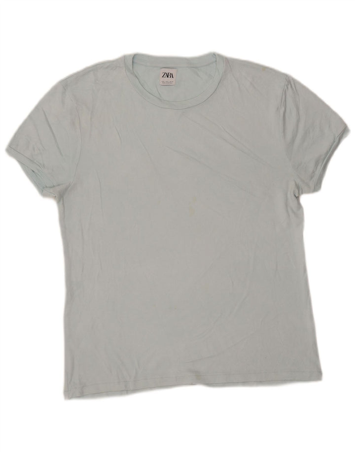 Zara Camiseta masculina grande azul