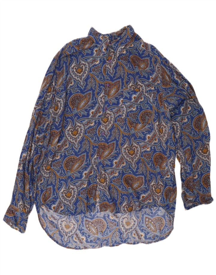 Camisa masculina LE GARAGE azul médio Paisley