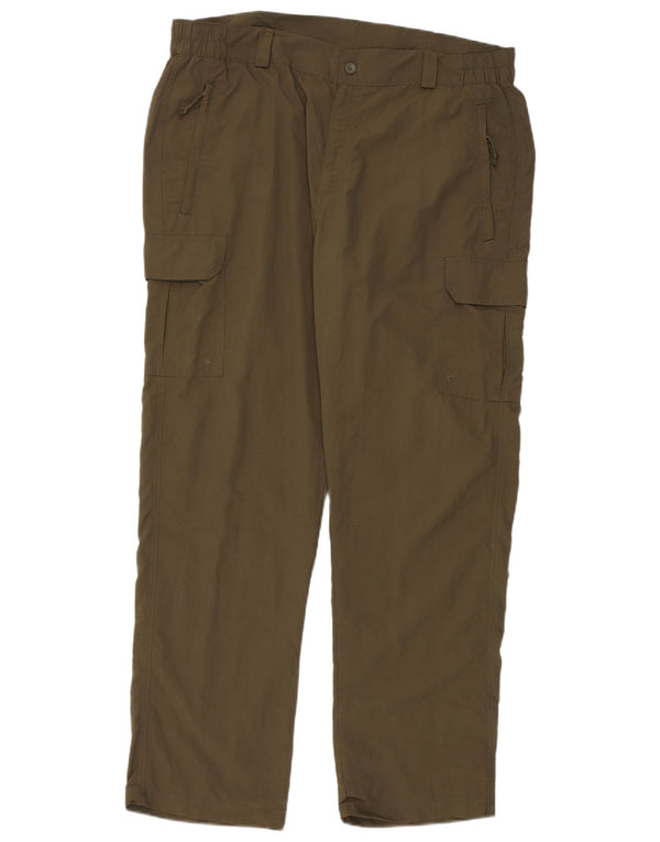 MOUNTAIN WAREHOUSE Calça cargo masculina reta W38 L32 Nylon cáqui