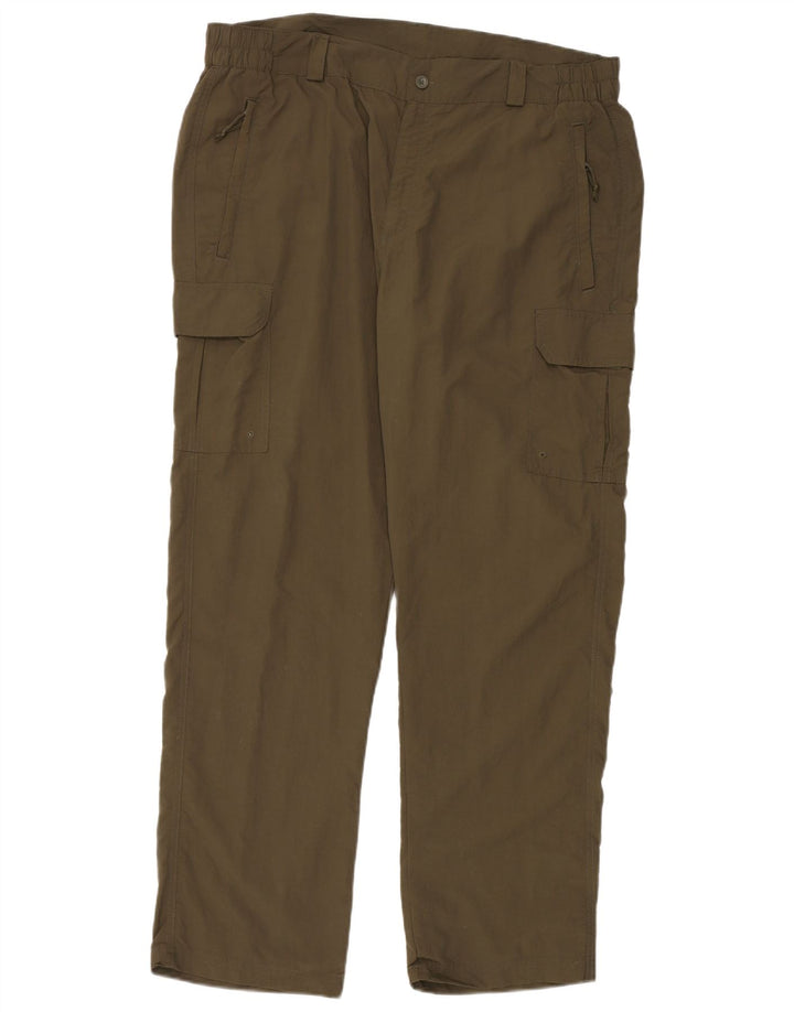MOUNTAIN WAREHOUSE Calça cargo masculina reta W38 L32 Nylon cáqui
