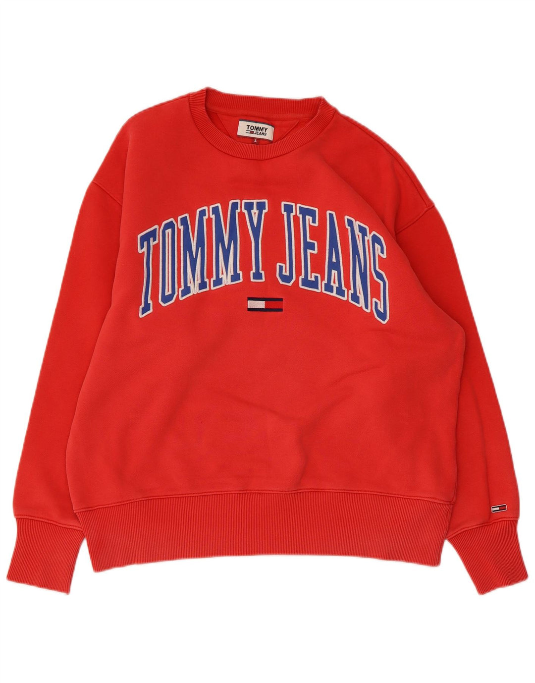 TOMMY HILFIGER Suéter gráfico masculino pequeno algodão vermelho