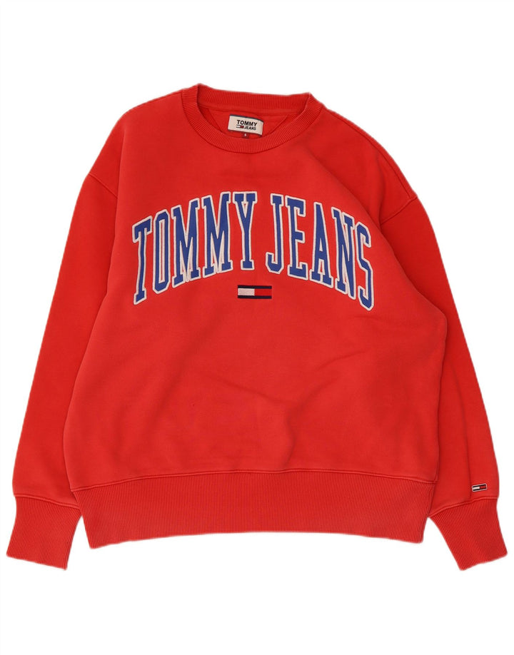 TOMMY HILFIGER Suéter gráfico masculino pequeno algodão vermelho