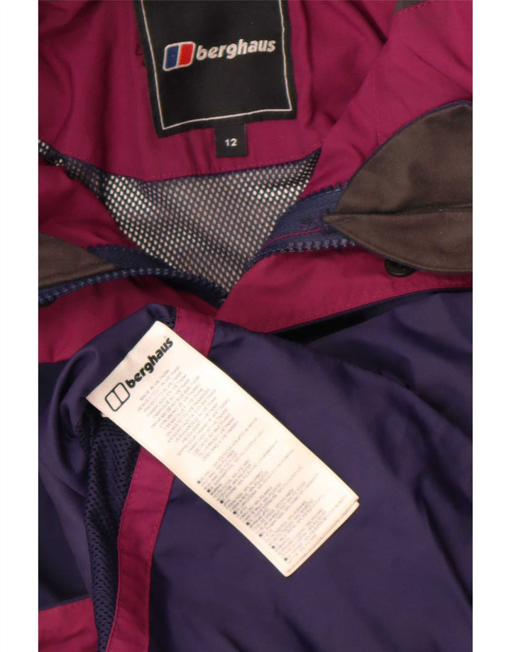 Jaqueta de chuva feminina com capuz Berghaus UK 12 poliéster azul marinho médio
