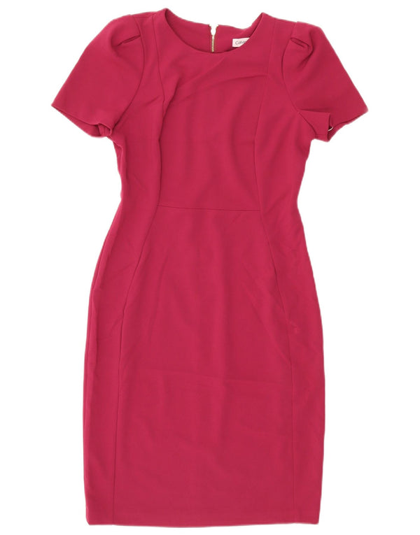 Vestido bainha feminino Calvin Klein EUA 6 pequeno poliéster rosa