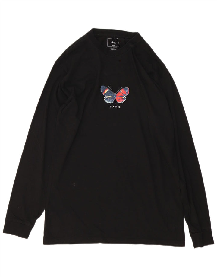 Vans Masculino Classic Fit Graphic Top Manga Longa Médio Preto Algodão Borboleta