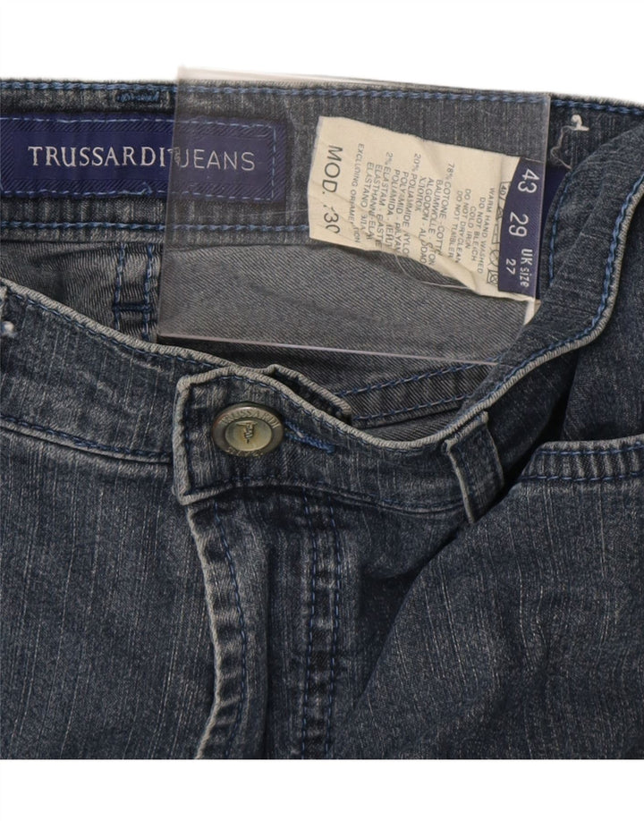 Jeans retos femininos TRUSSARDI W27 L29 algodão azul