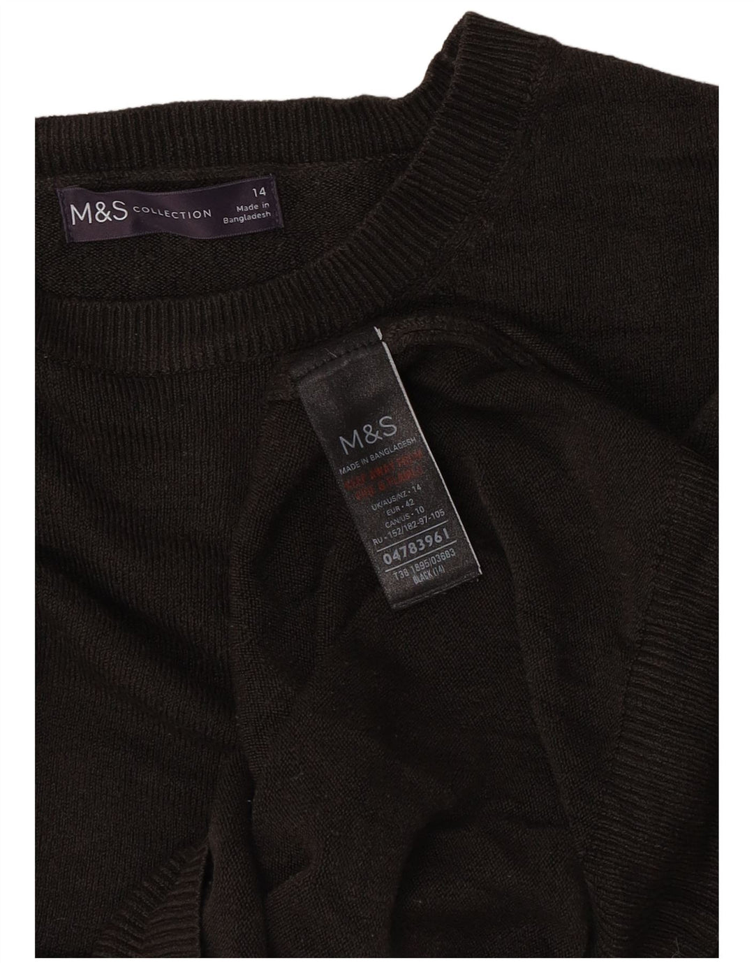 Suéter feminino Marks & Spencer com gola canoa Reino Unido 14 acrílico marrom médio