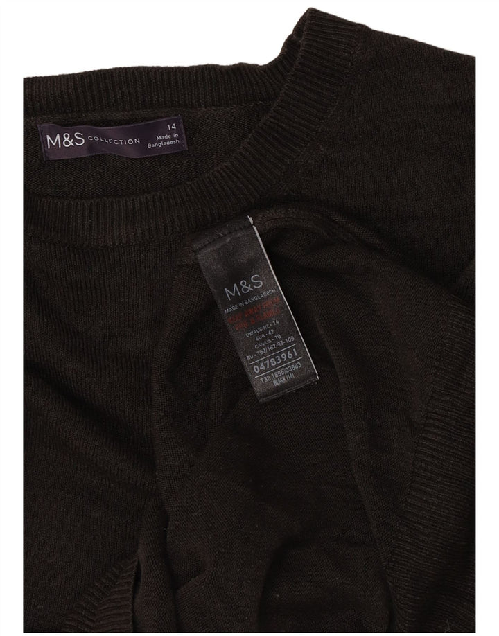 Suéter feminino Marks & Spencer com gola canoa Reino Unido 14 acrílico marrom médio