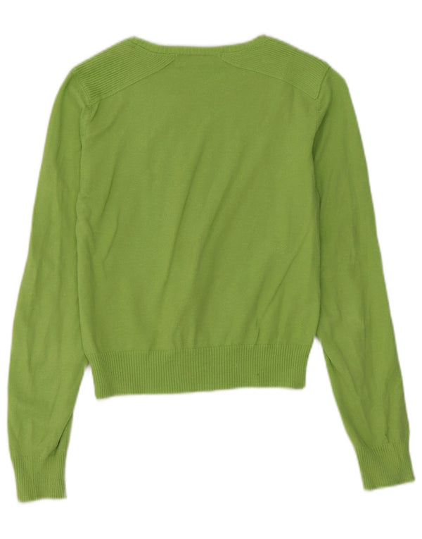 Suéter feminino Zara com gola canoa e gola redonda, Reino Unido 12 Rami verde médio
