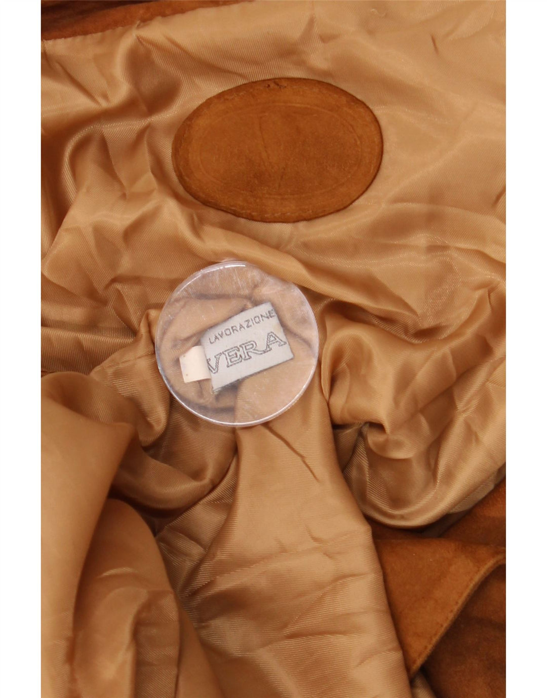 Sobretudo feminino de camurça VINTAGE UK 20 2XL couro bege