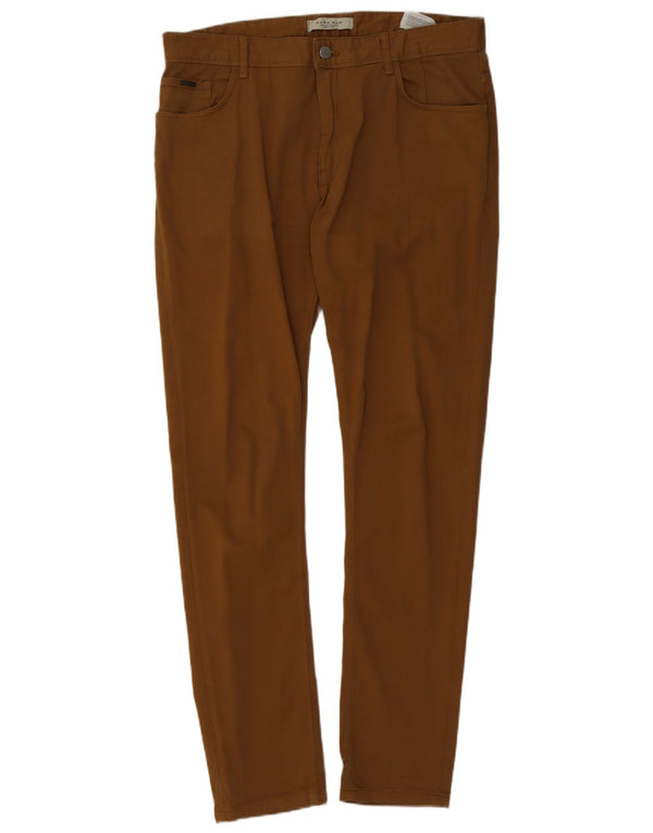 Zara Calça masculina skinny casual EU 46 XL W36 L32 algodão marrom